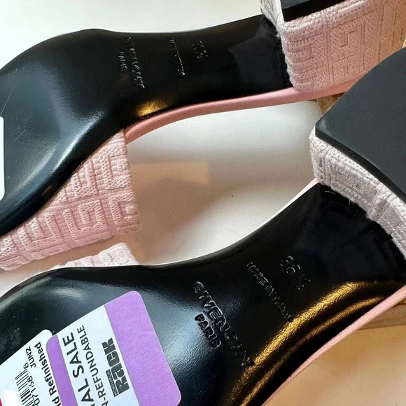 GIVENCHY Pink 4G Block Heel Slip On Spring/Summer Sandal, Size 6.5 - Picture 8 of 14